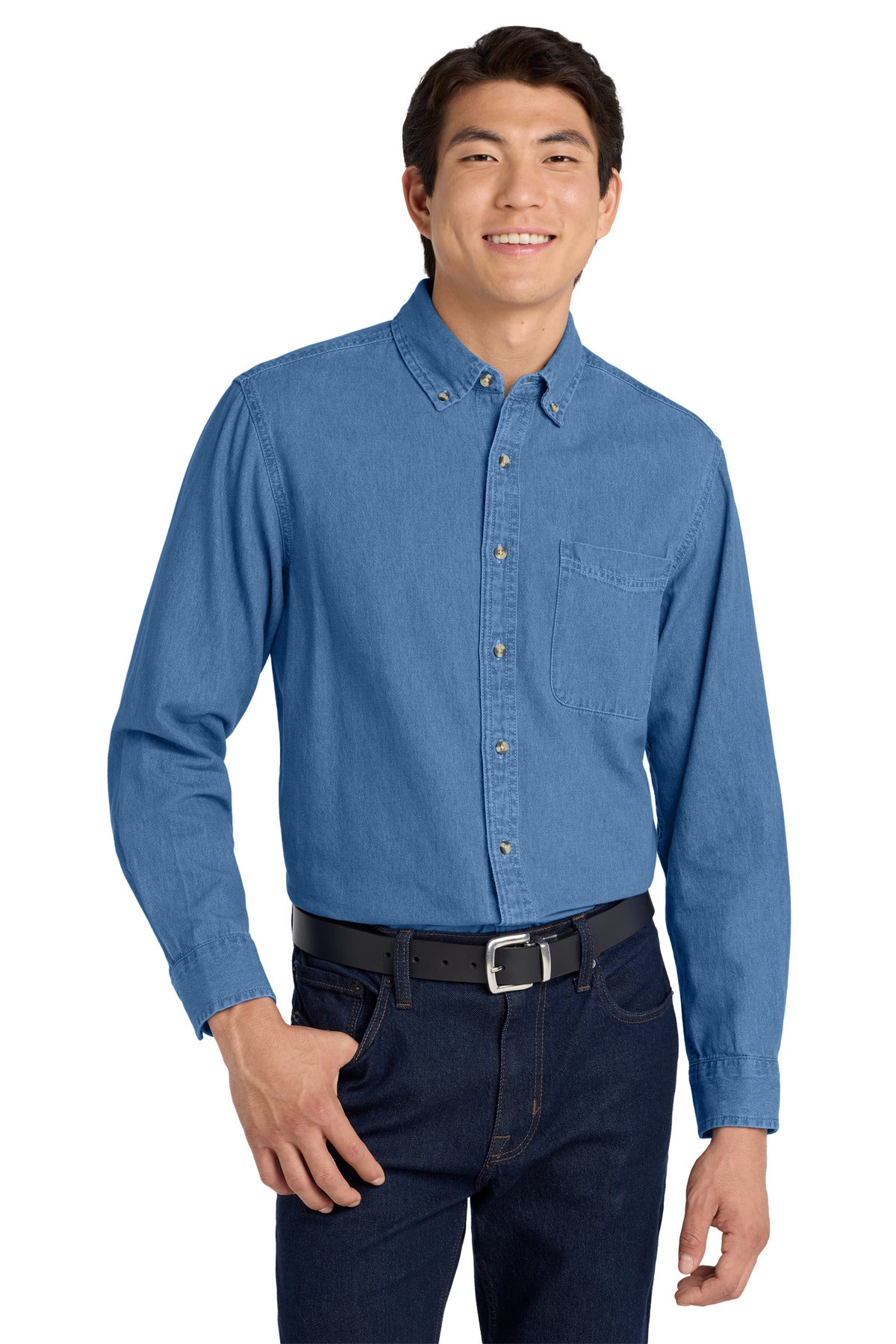 Port Authority ® Tall Long Sleeve Denim Shirt. TLS600 - Port Authority TLS600