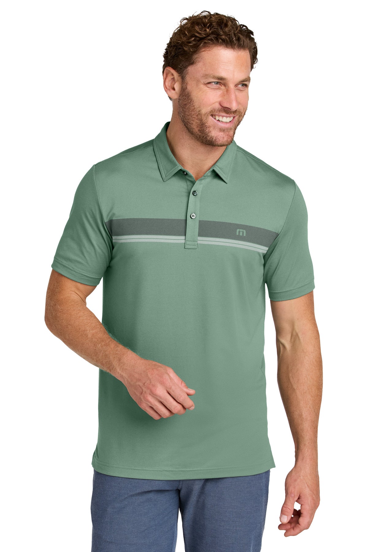 TravisMathew TMA41462 Glenview Stripe Performance Polo