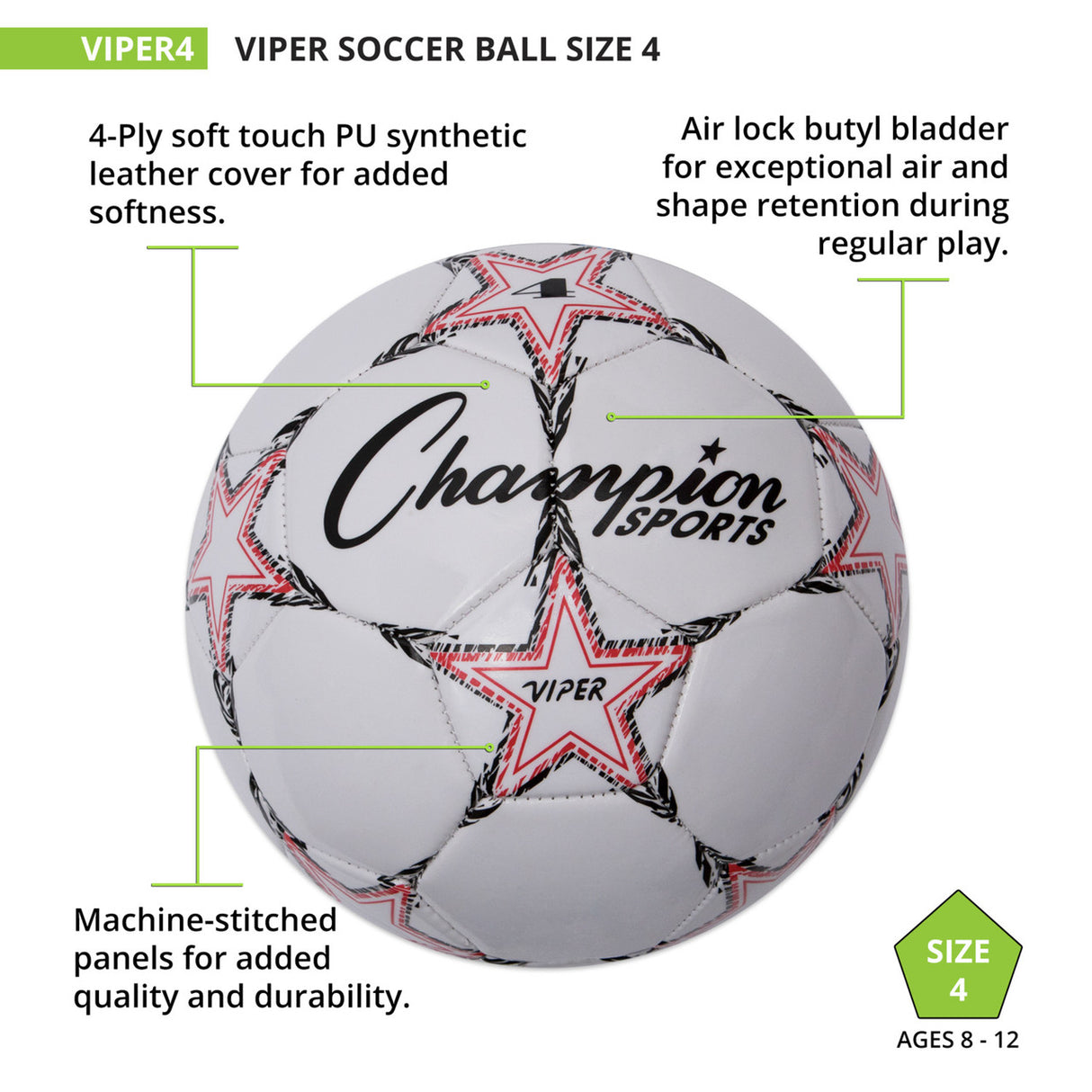Champion Sports VIPER SOCCER BALL SIZE 3