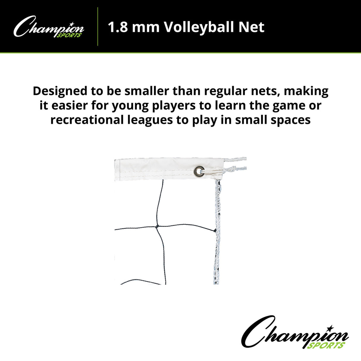 Champion Sports 1.8 MM VOLLEYBALL NET, VN4