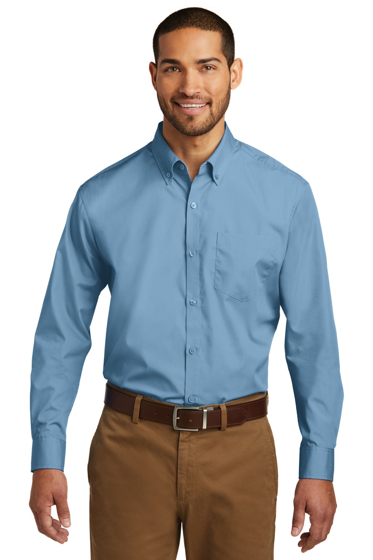 Port Authority ® Long Sleeve Carefree Poplin Shirt. W100 - Port Authority W100