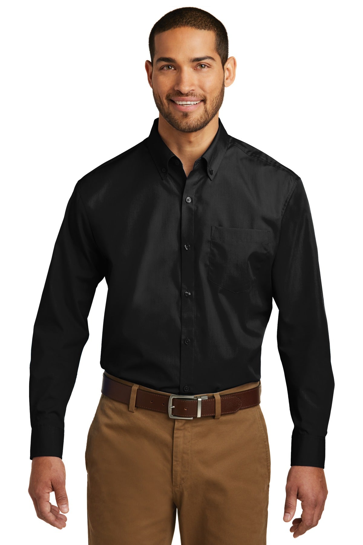 Port Authority W100 Long Sleeve Carefree Poplin Shirt