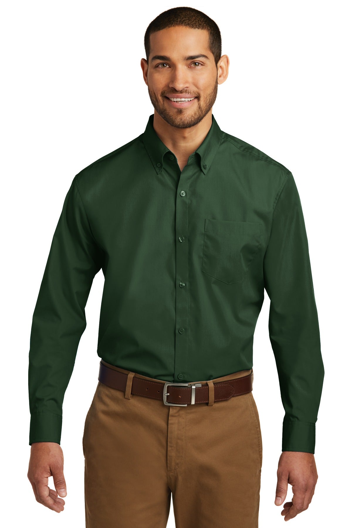 Port Authority ® Long Sleeve Carefree Poplin Shirt. W100 - Port Authority W100