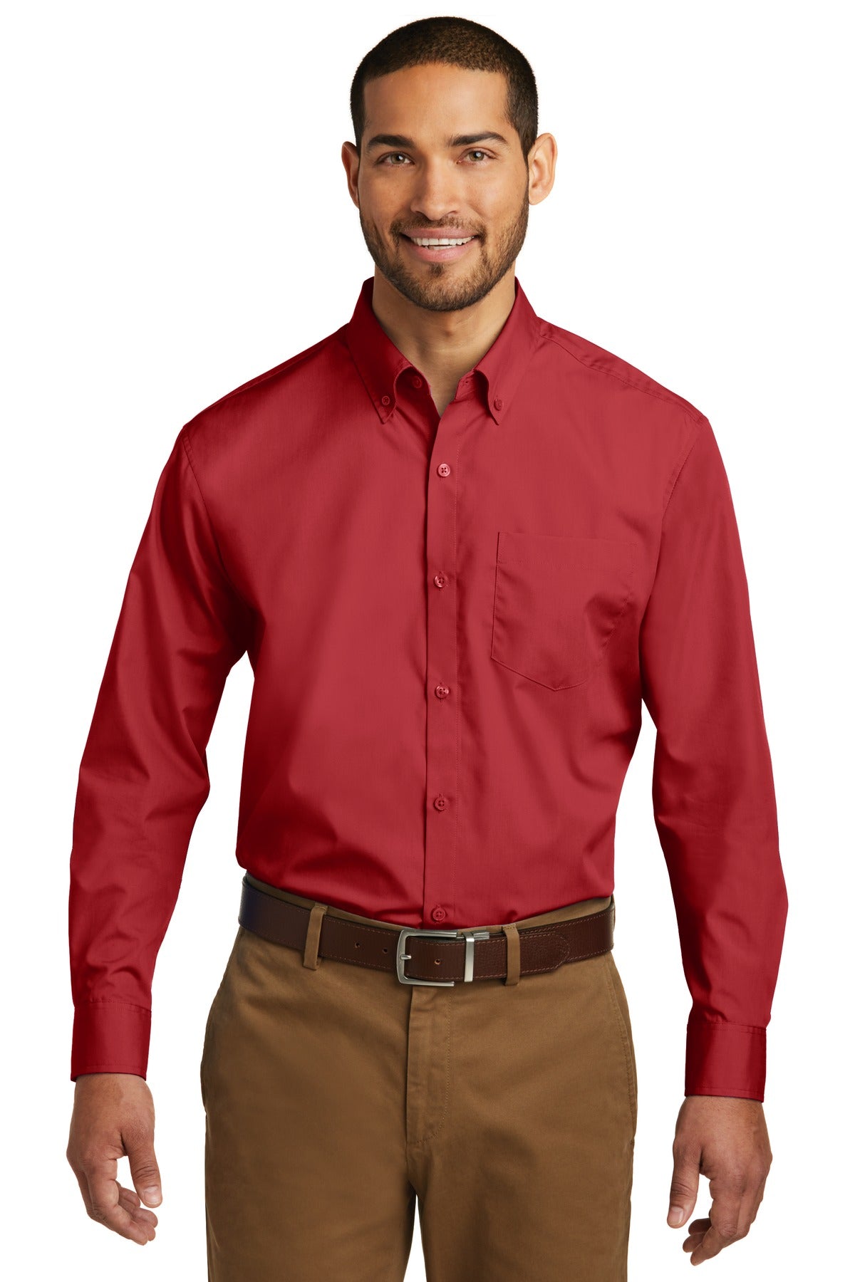 Port Authority ® Long Sleeve Carefree Poplin Shirt. W100 - Port Authority W100