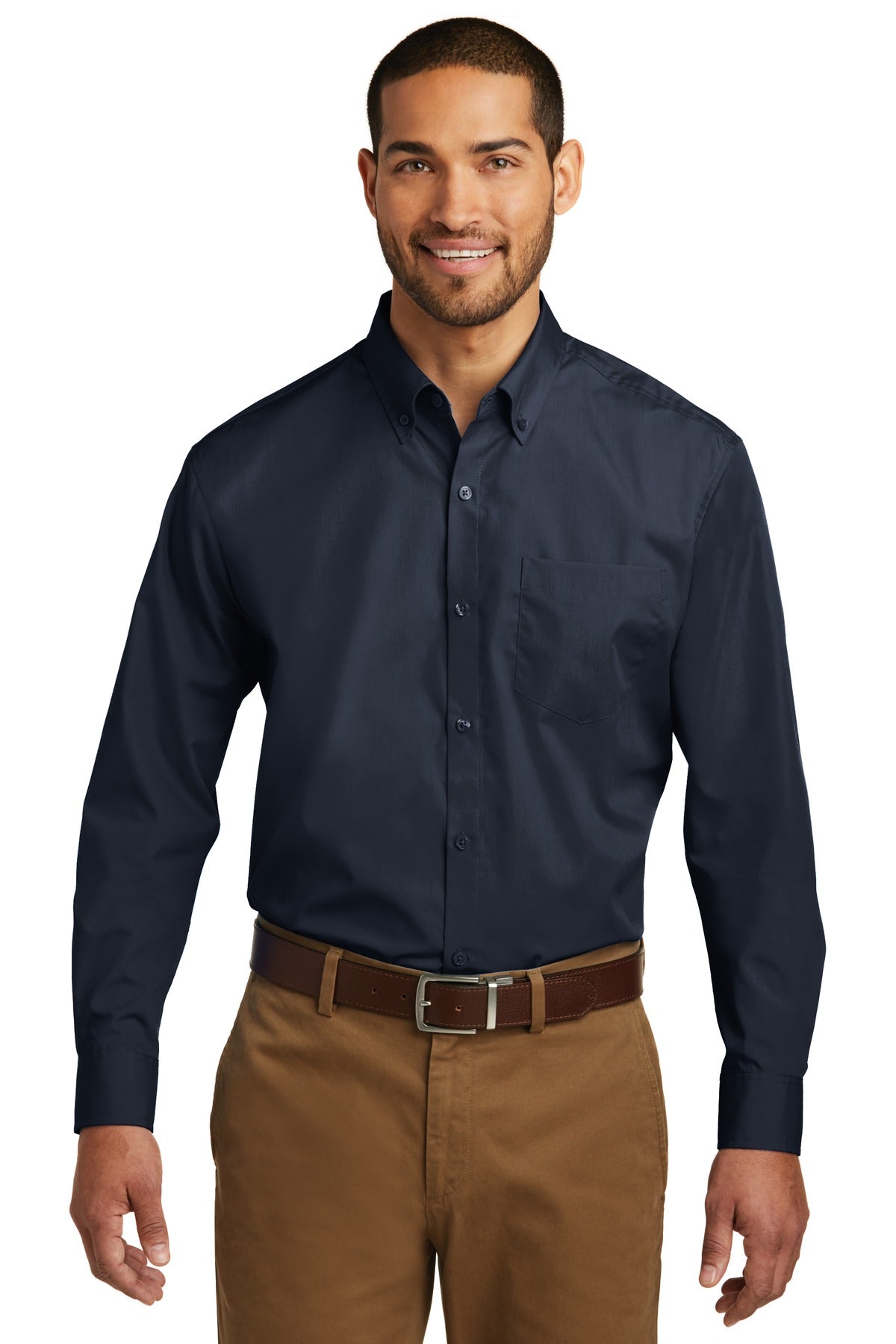 Port Authority W100 Long Sleeve Carefree Poplin Shirt