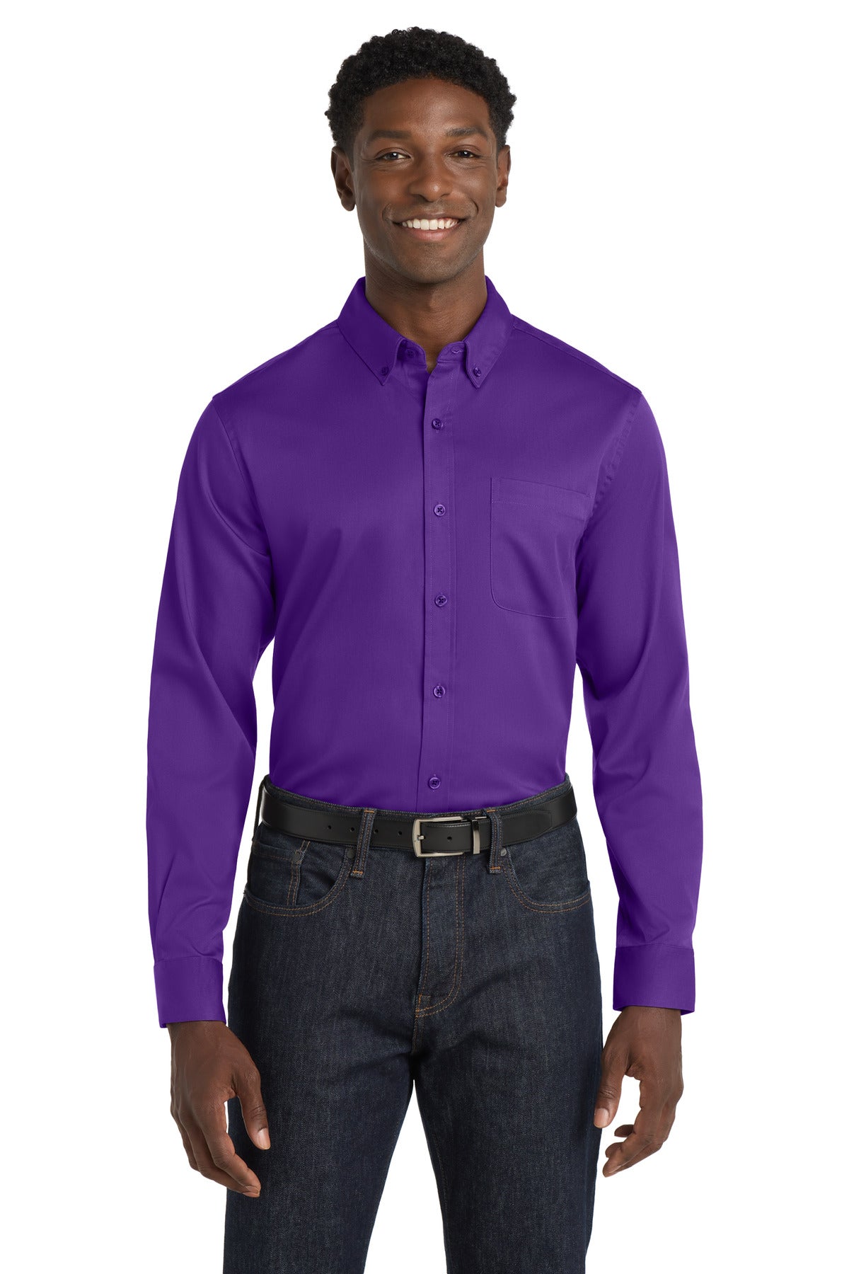 Port Authority ® Long Sleeve SuperPro React ™ Twill Shirt. W808 - Port Authority W808