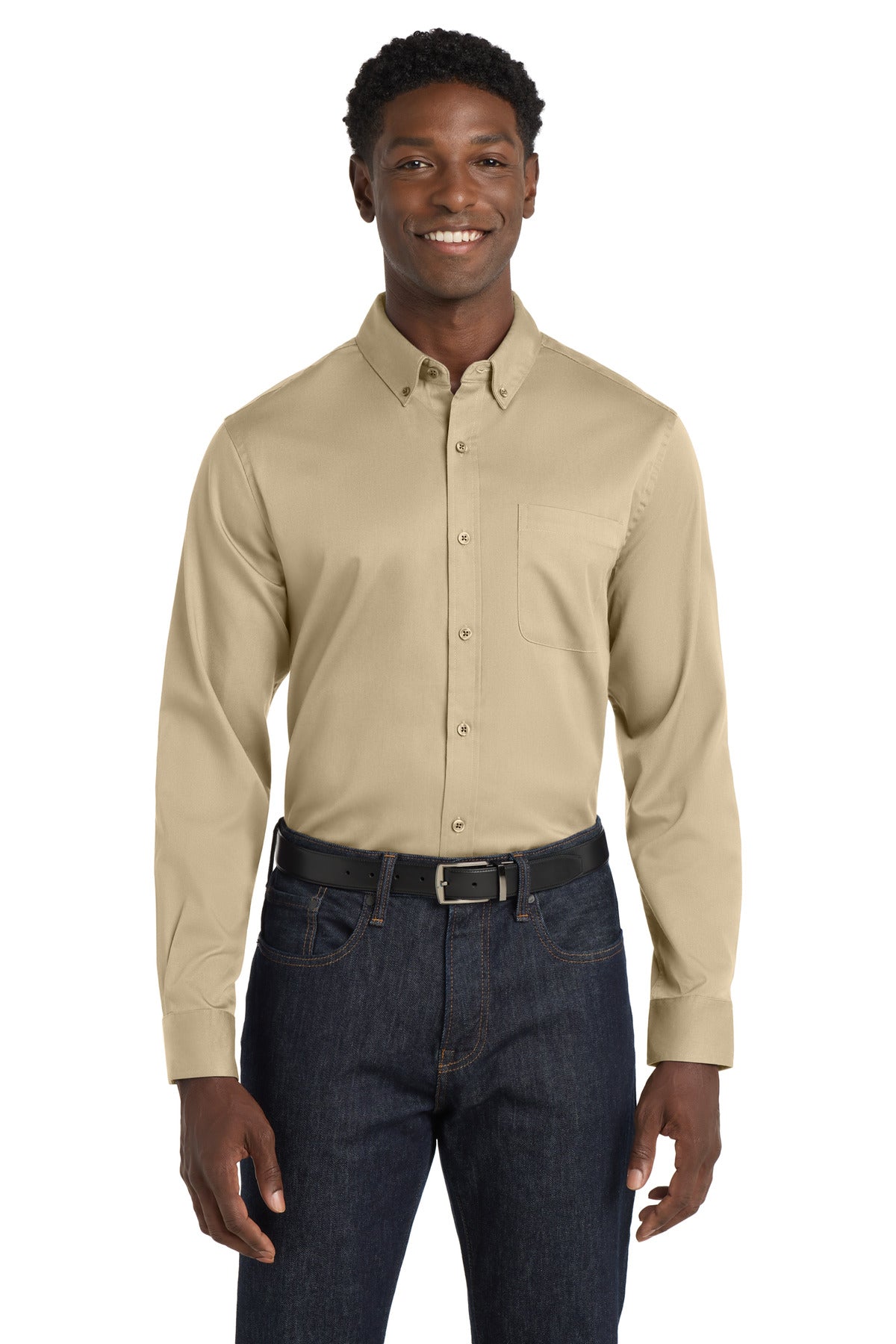 Port Authority ® Long Sleeve SuperPro React ™ Twill Shirt. W808 - Port Authority W808