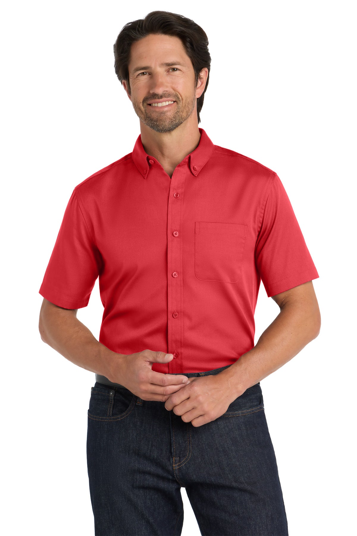 Port Authority ® Short Sleeve SuperPro React ™ Twill Shirt. W809 - Port Authority W809