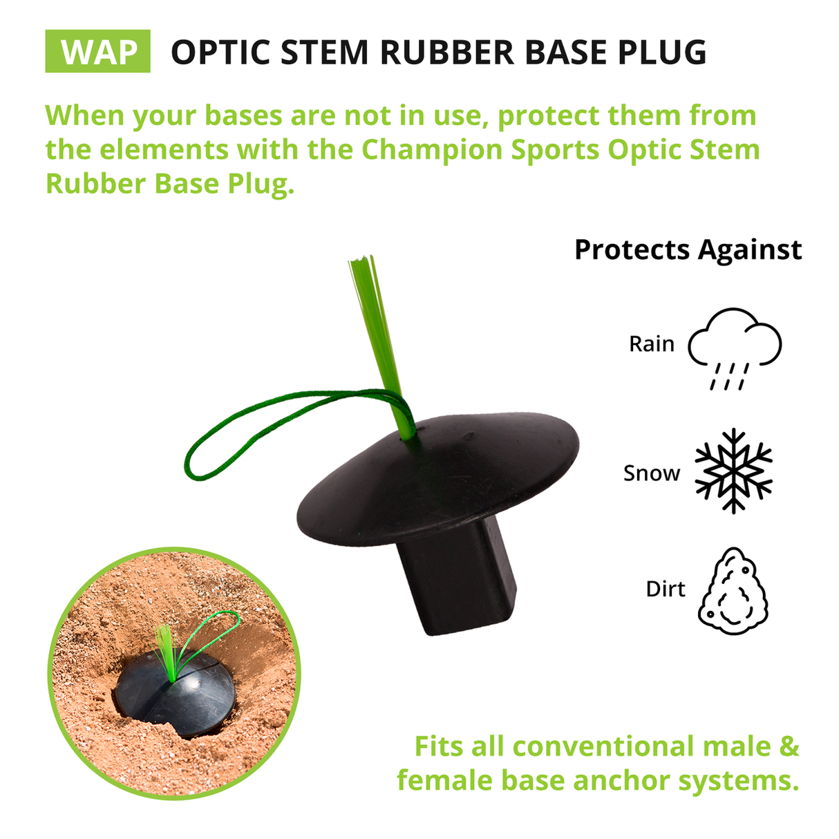 Champion Sports RUBBER BASE PLUG