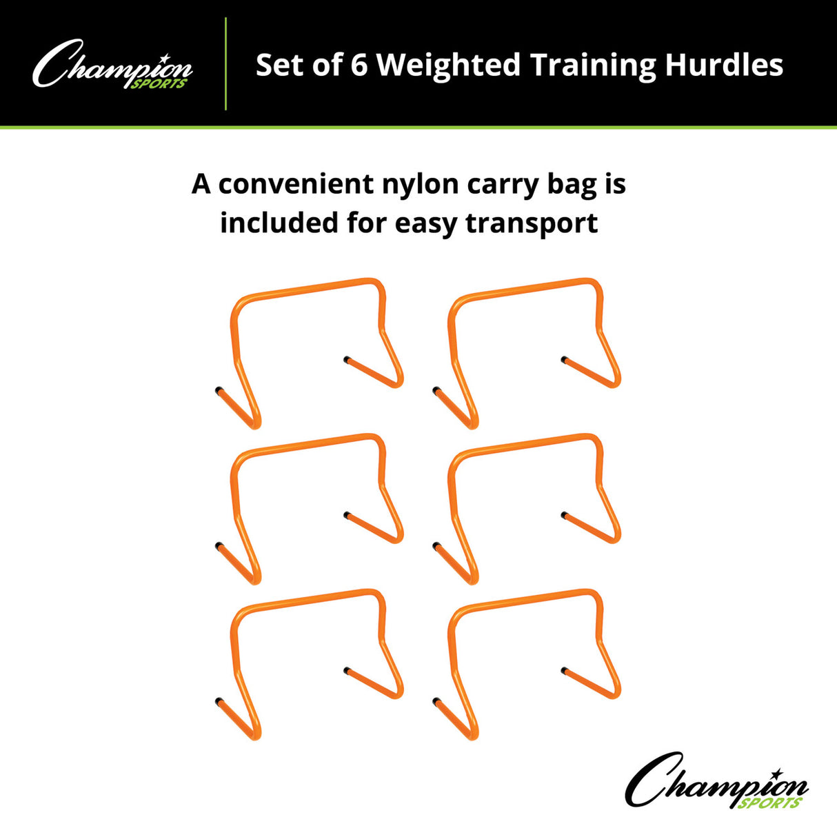 Champion Sports WEIGHTED TRAINING HURDLE SET 12" H