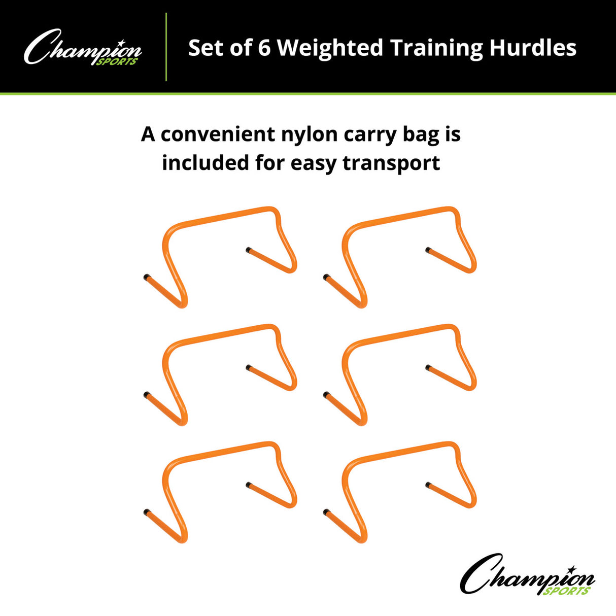 Champion Sports WEIGHTED TRAINING HURDLE SET 12" H
