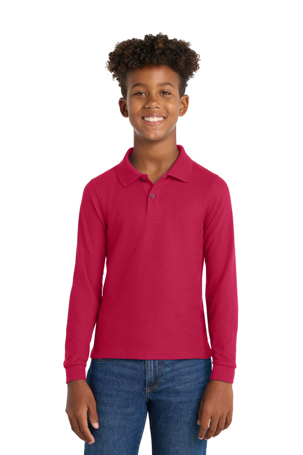 Port Authority ® Youth Long Sleeve Silk Touch™ Polo. Y500LS - Port Authority Y500LS