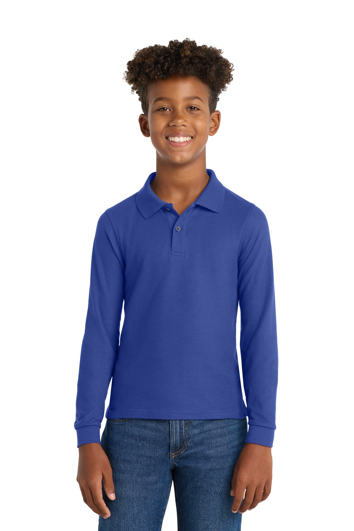 Port Authority ® Youth Long Sleeve Silk Touch™ Polo. Y500LS - Port Authority Y500LS