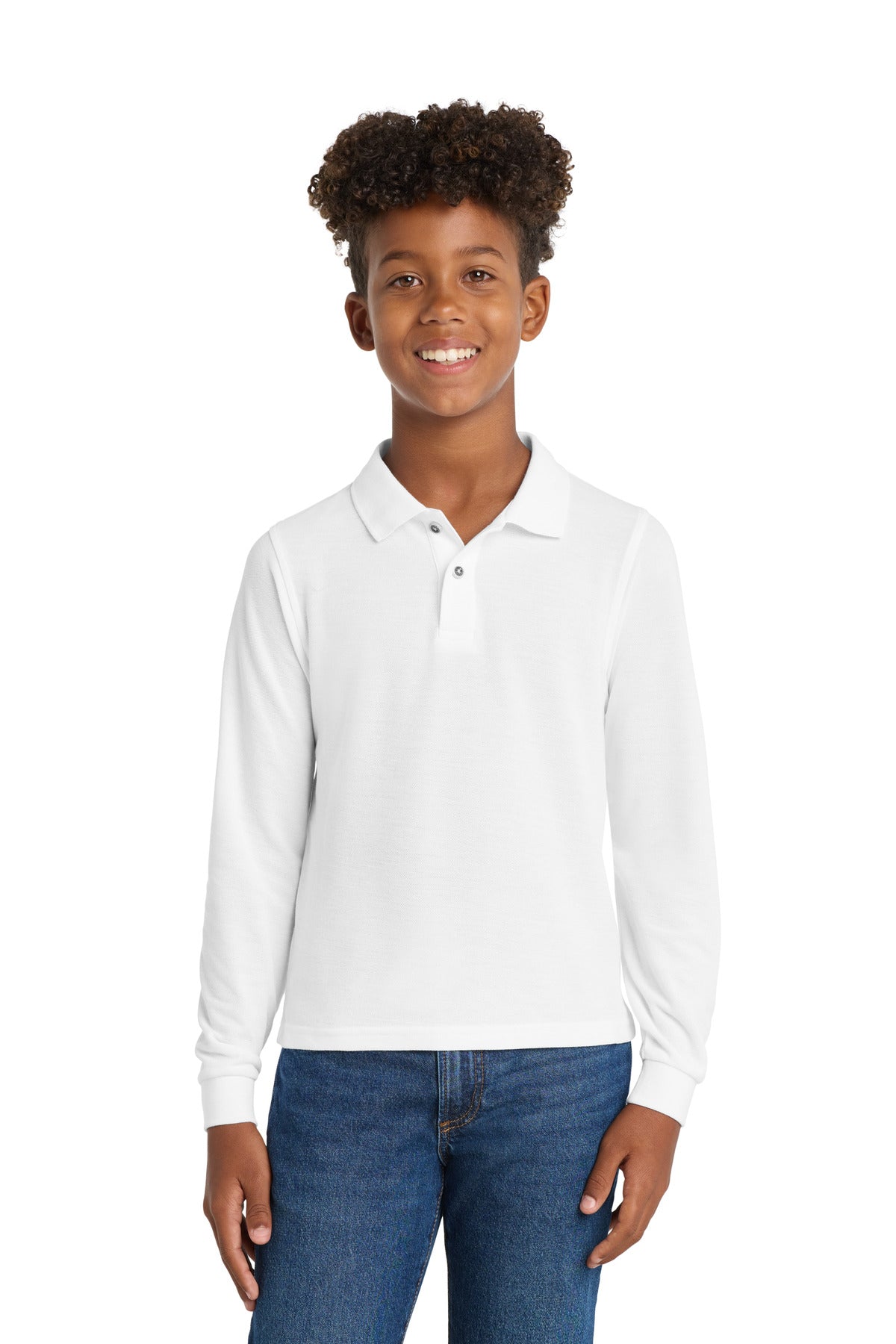 Port Authority ® Youth Long Sleeve Silk Touch™ Polo. Y500LS - Port Authority Y500LS