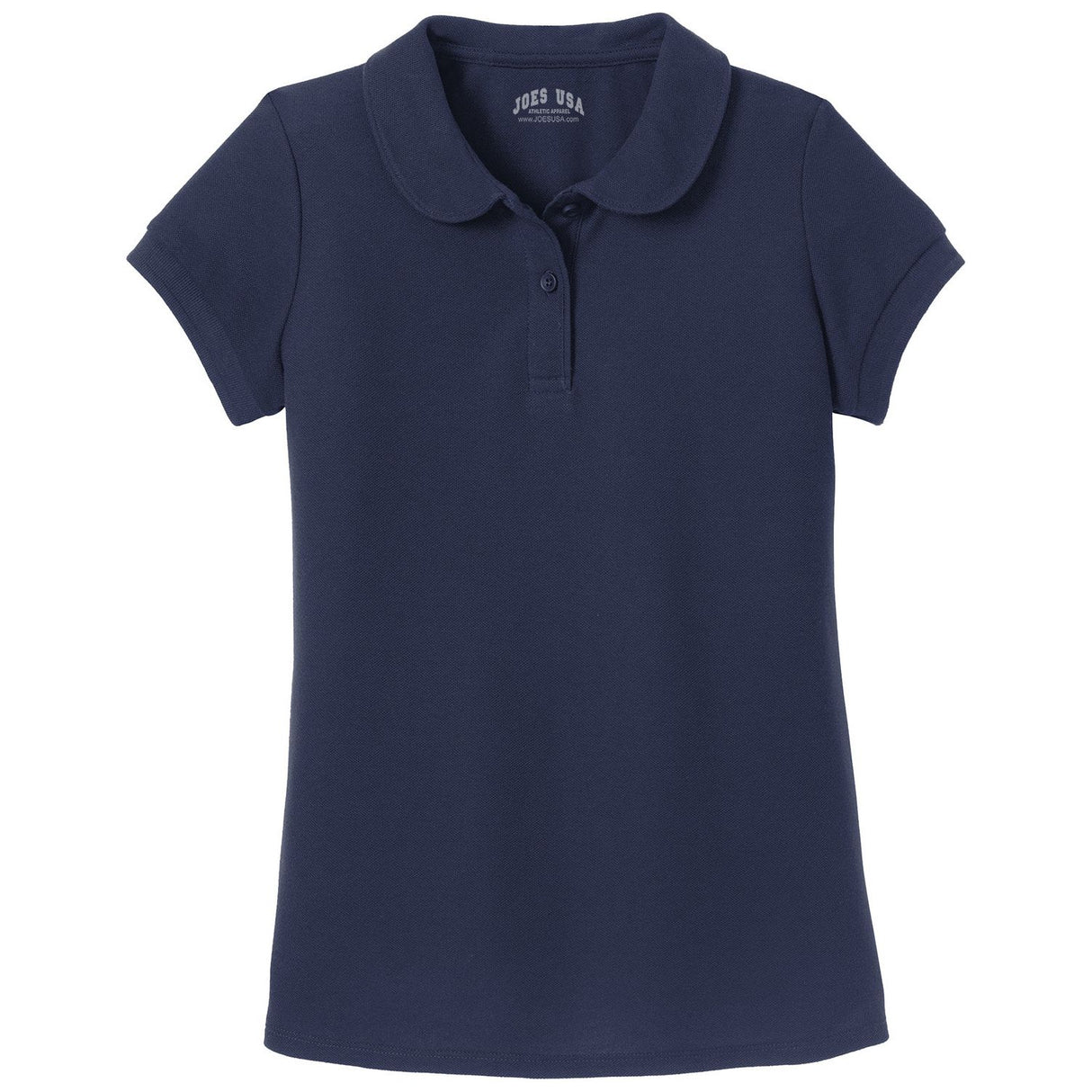 Girls Silk Touch Peter Pan Collar Polo Polos/Knits Joe's USA True Navy Youth X-Small