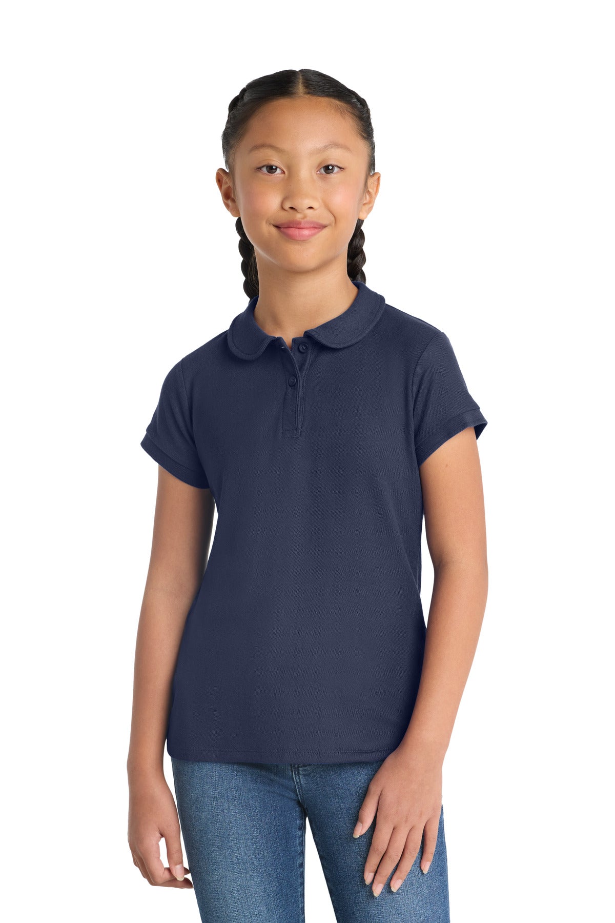 Port Authority YG503 Girls Silk Touch Peter Pan Collar Polo Wholesale
