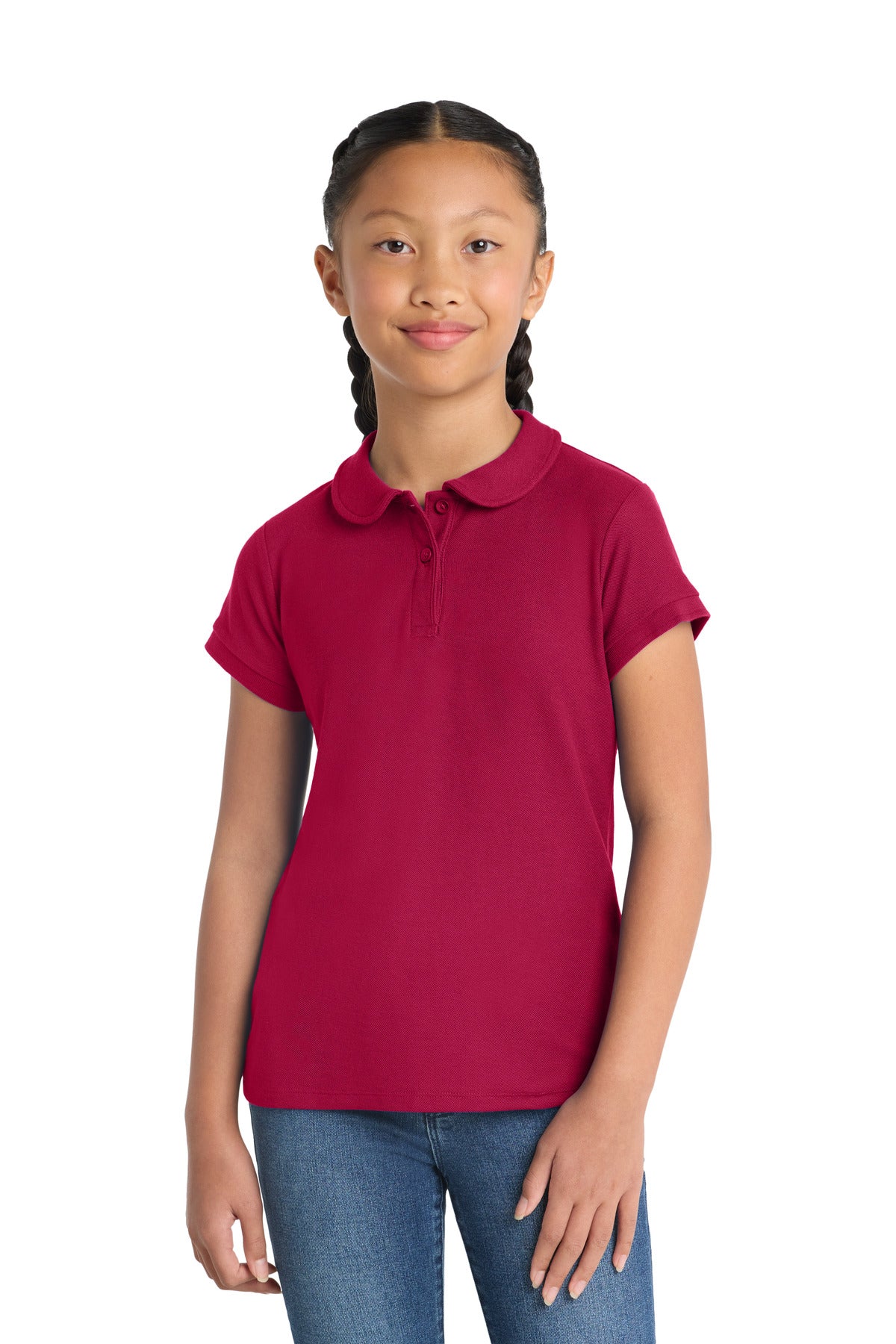 Port Authority YG503 Girls Silk Touch Peter Pan Collar Polo Wholesale