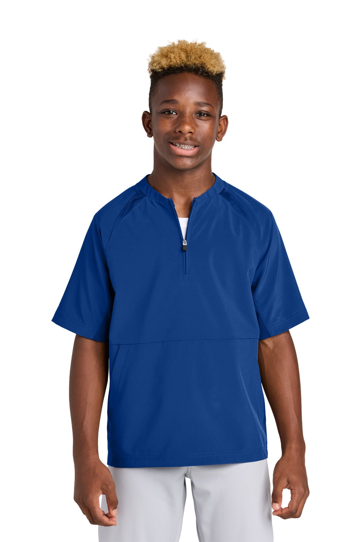 Sport-Tek ® Youth Repeat 1/2-Zip Short Sleeve Jacket YJST489 - Sport-Tek YJST489