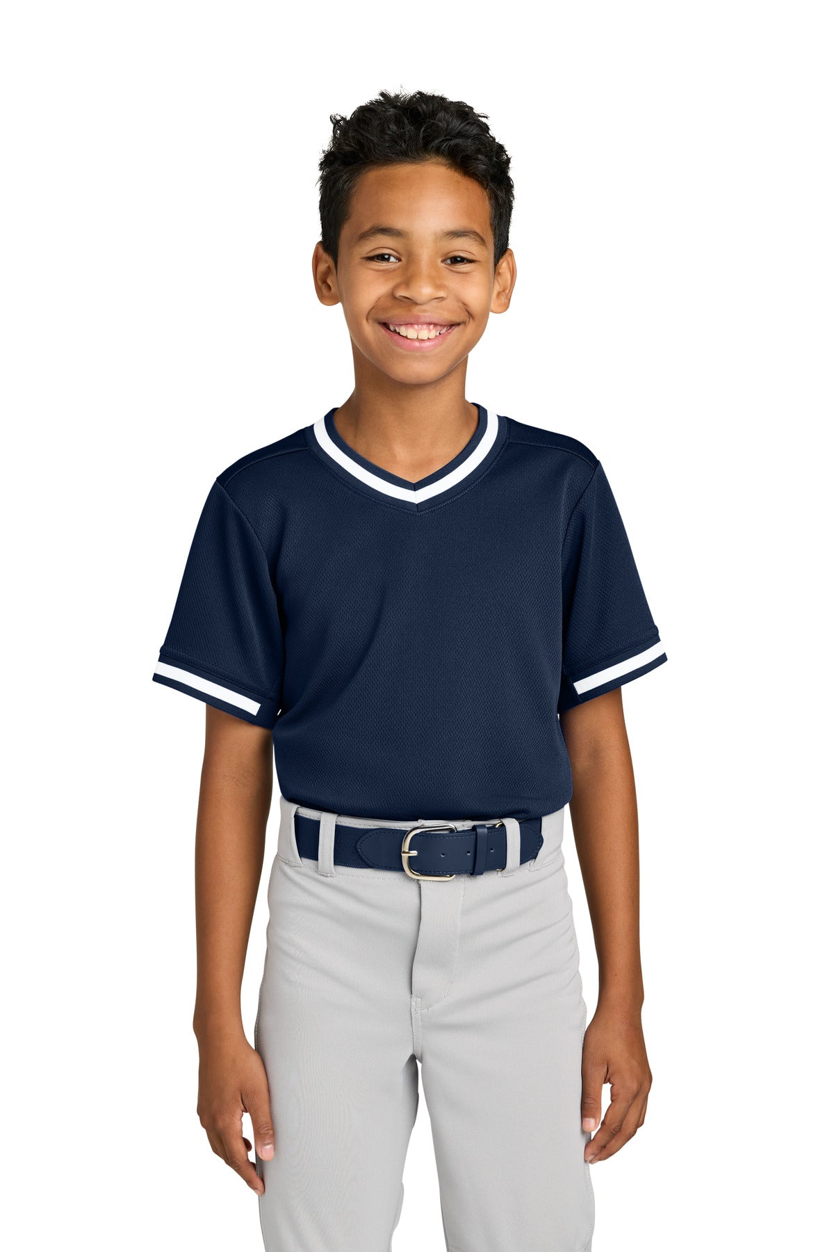 Sport-Tek ® Youth Tough Mesh V-Neck Baseball Jersey YST221 - Sport-Tek YST221