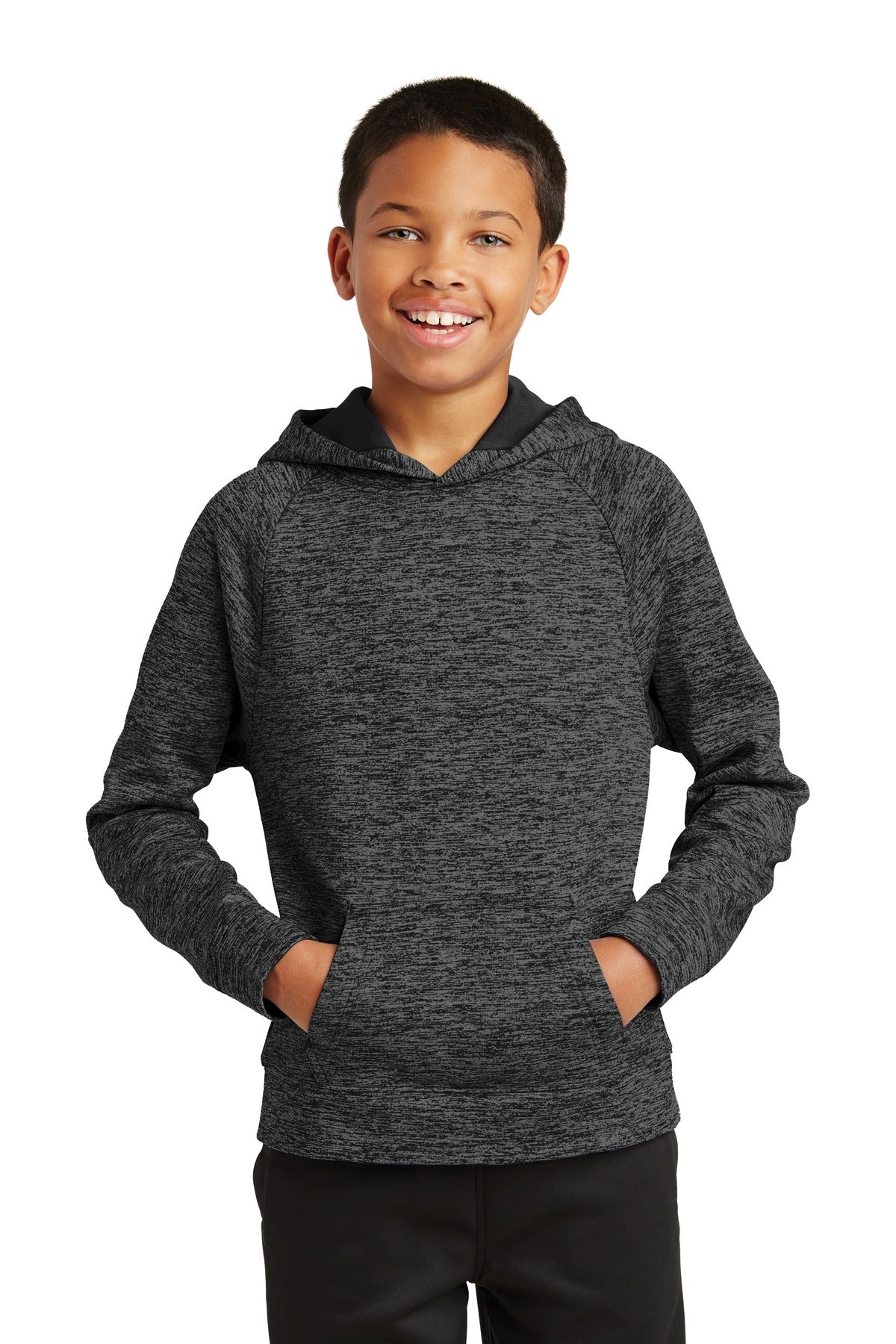 Sport-Tek ® Youth PosiCharge ® Electric Heather Fleece Hooded Pullover. YST225 - Sport-Tek YST225