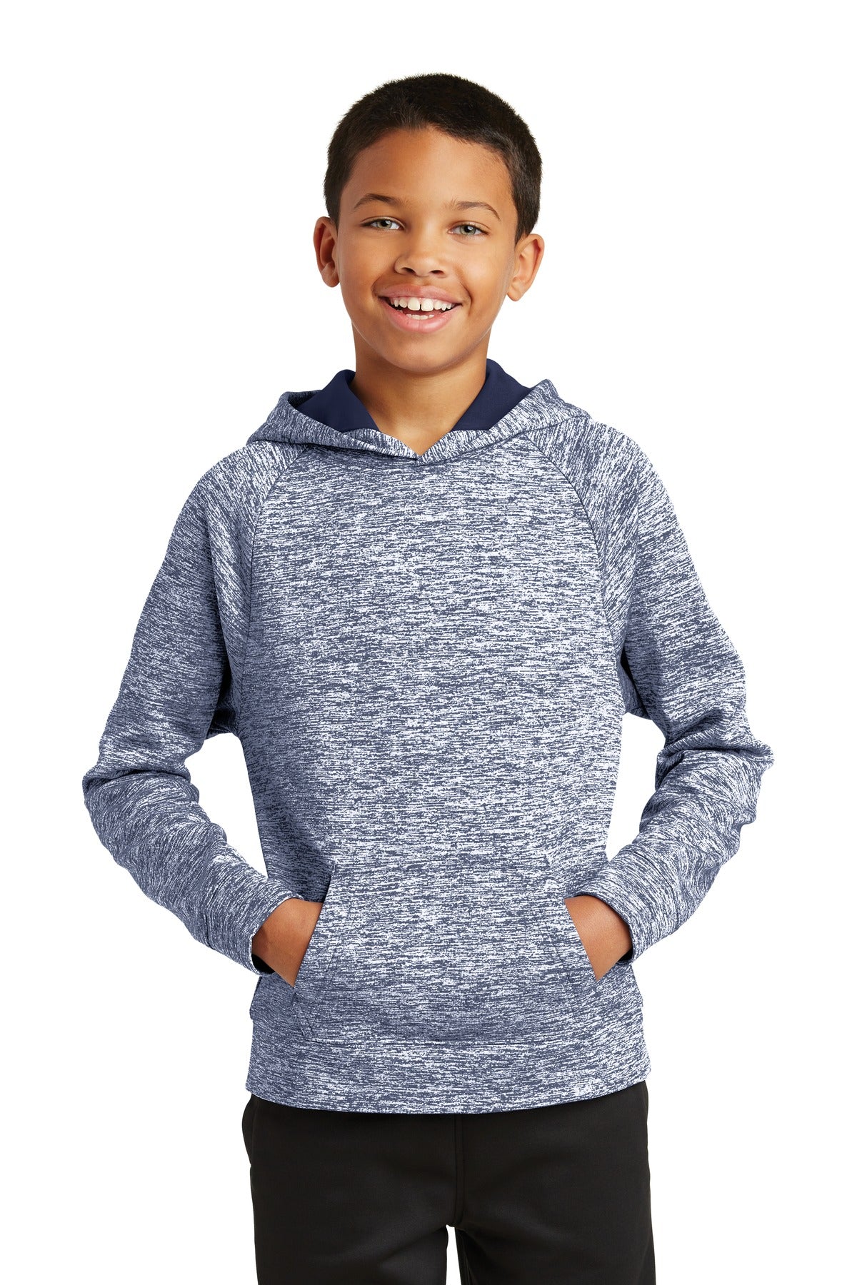 Sport-Tek ® Youth PosiCharge ® Electric Heather Fleece Hooded Pullover. YST225 - Sport-Tek YST225
