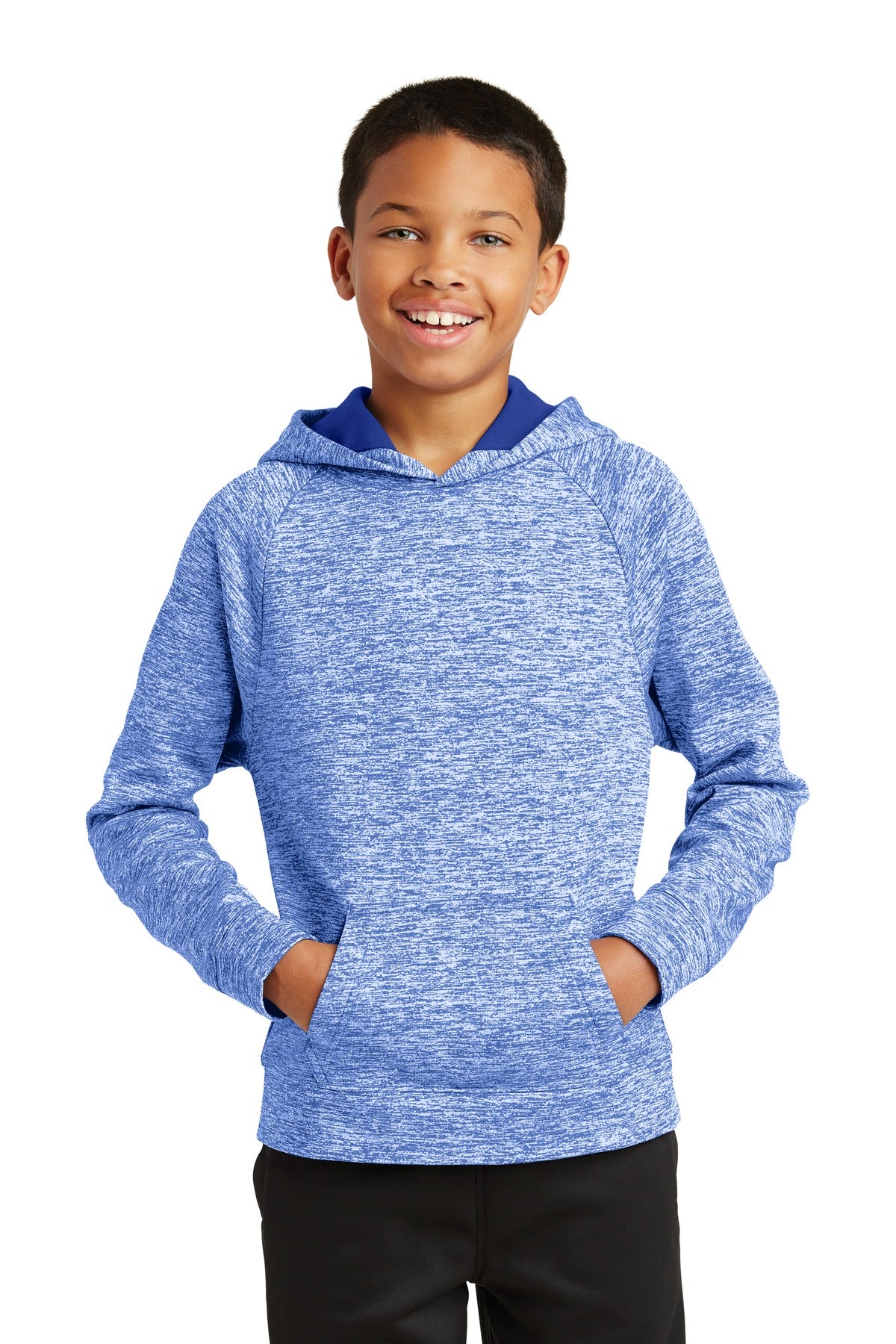 Sport-Tek ® Youth PosiCharge ® Electric Heather Fleece Hooded Pullover. YST225 - Sport-Tek YST225