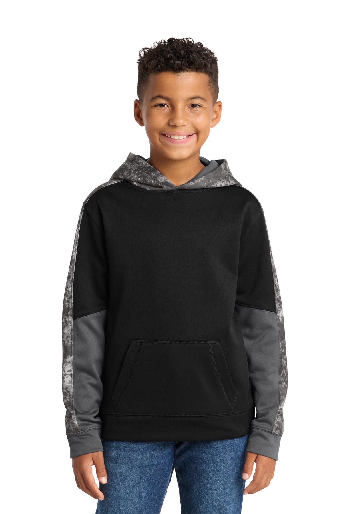 Sport-Tek ® Youth Sport-Wick ® Mineral Freeze Fleece Colorblock Hooded Pullover. YST231 - Sport-Tek YST231