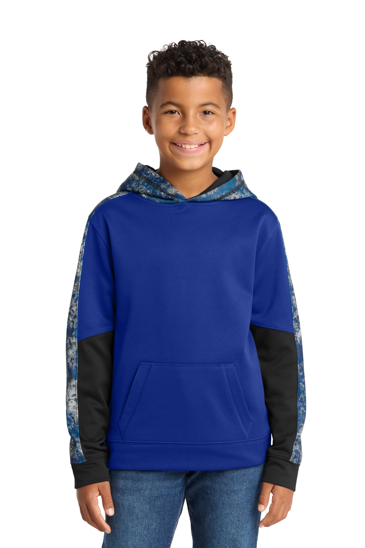 Sport-Tek ® Youth Sport-Wick ® Mineral Freeze Fleece Colorblock Hooded Pullover. YST231 - Sport-Tek YST231