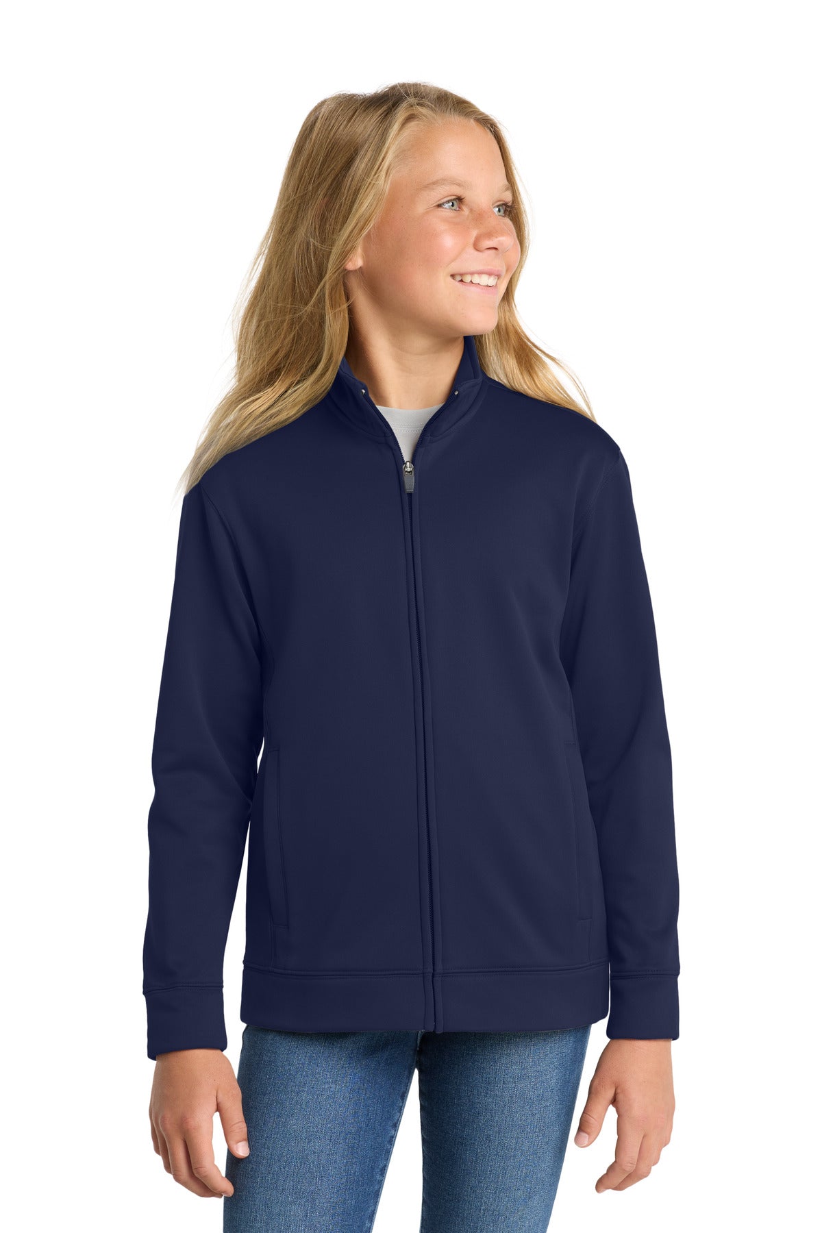 Sport-Tek YST241 Youth Sport-Wick Fleece Full-Zip Jacket | Wholesale Youth Fleece Jackets