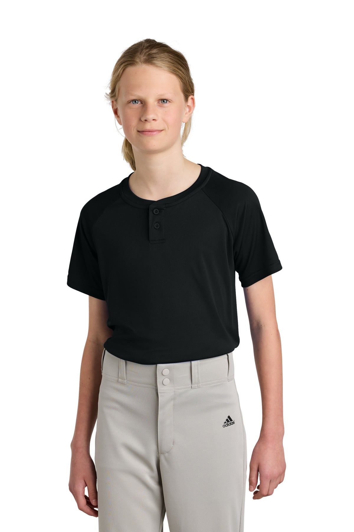 Sport-Tek ® Youth PosiCharge ® Competitor ™ 2-Button Henley YST359 - Sport-Tek YST359