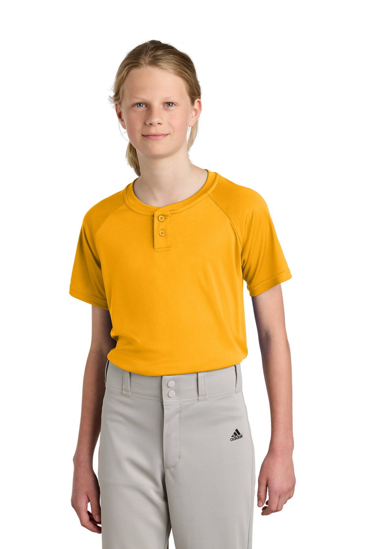 Sport-Tek ® Youth PosiCharge ® Competitor ™ 2-Button Henley YST359 - Sport-Tek YST359