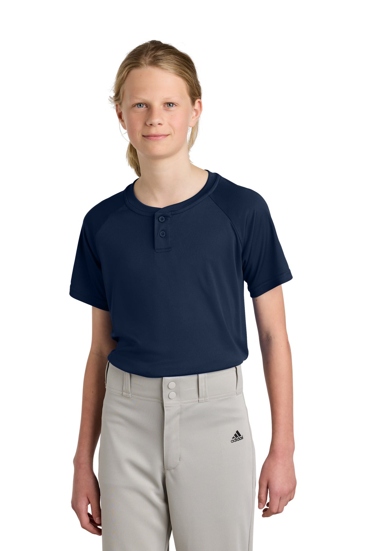 Sport-Tek ® Youth PosiCharge ® Competitor ™ 2-Button Henley YST359 - Sport-Tek YST359