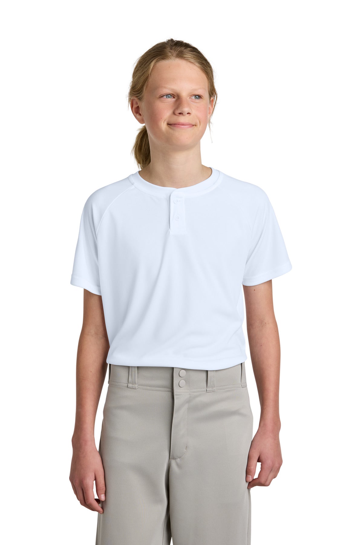 Sport-Tek ® Youth PosiCharge ® Competitor ™ 2-Button Henley YST359 - Sport-Tek YST359
