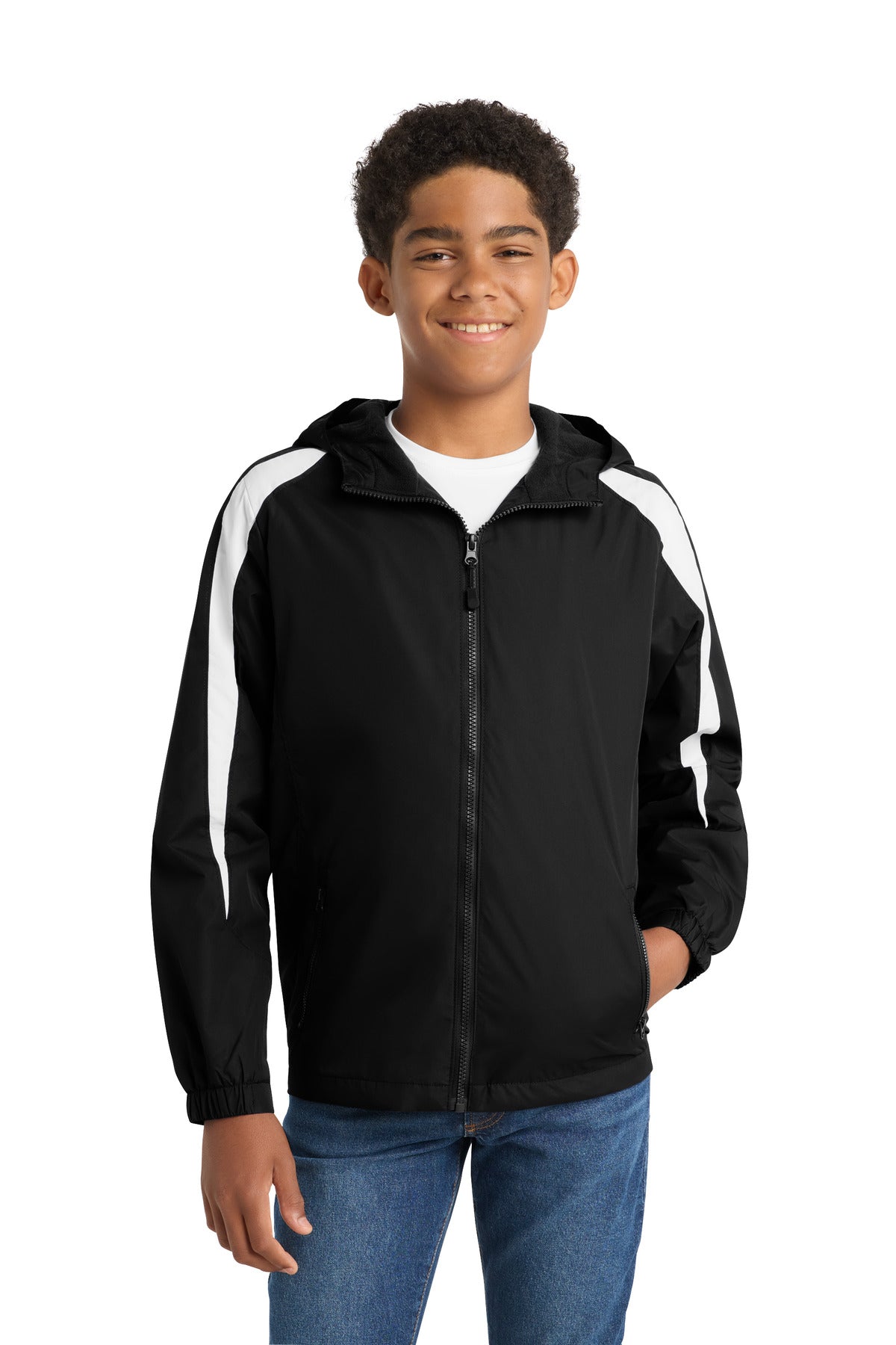 Sport-Tek YST81 Youth Fleece-Lined Colorblock Jacket