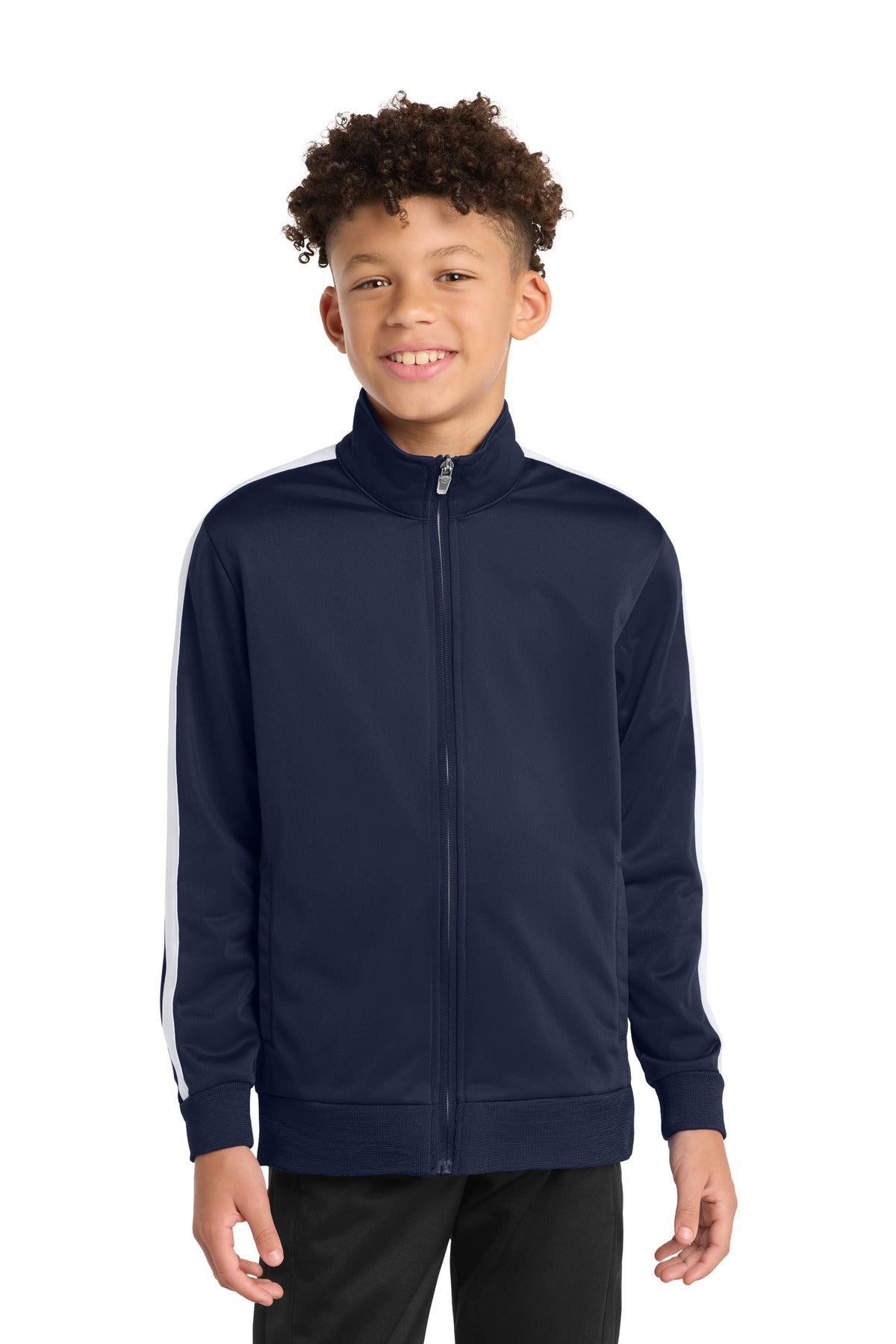 Sport-Tek YST94 Youth Tricot Sleeve Stripe Track Jacket