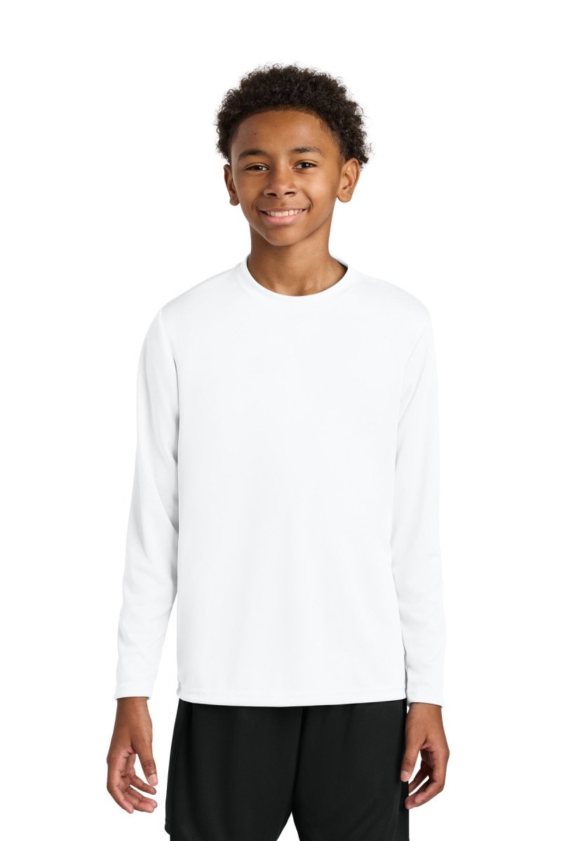 A4 Youth Cooling Performance Long Sleeve Tee A4NB3165 - A4 A4NB3165 White S Long Sleeve T-Shirts