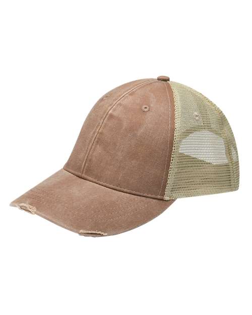 Adams Headwear Ollie Distressed Cap - Adams Headwear 10895 Mississippi Mud/ Tan Adjustable
