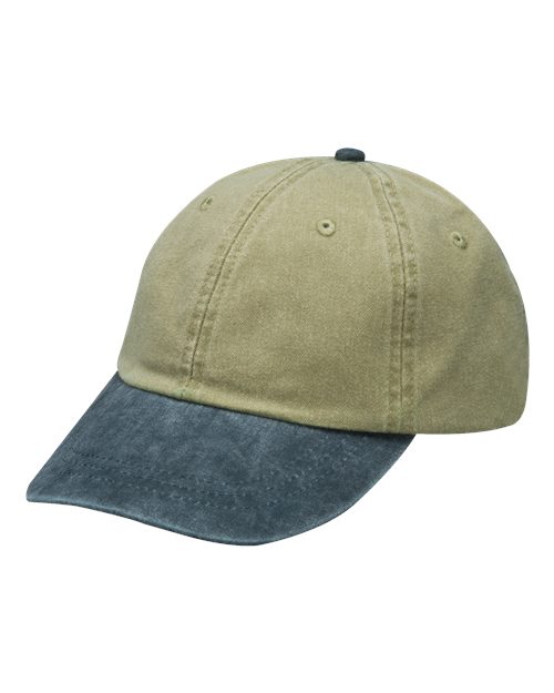 Adams Headwear Optimum Pigment - Dyed Cap - Adams Headwear LP101 Khaki/ Navy OSFM Hats
