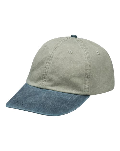Adams Headwear Optimum Pigment - Dyed Cap - Adams Headwear LP101 Stone/ Navy OSFM Hats