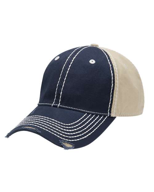 Adams Headwear Rambler Cap - Adams Headwear 10897 Navy/ Khaki OSFM