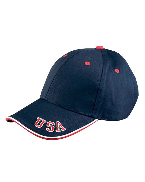 Adams Headwear The National USA Cap - Adams Headwear NT102 Navy/ Red/ White One Size Hats