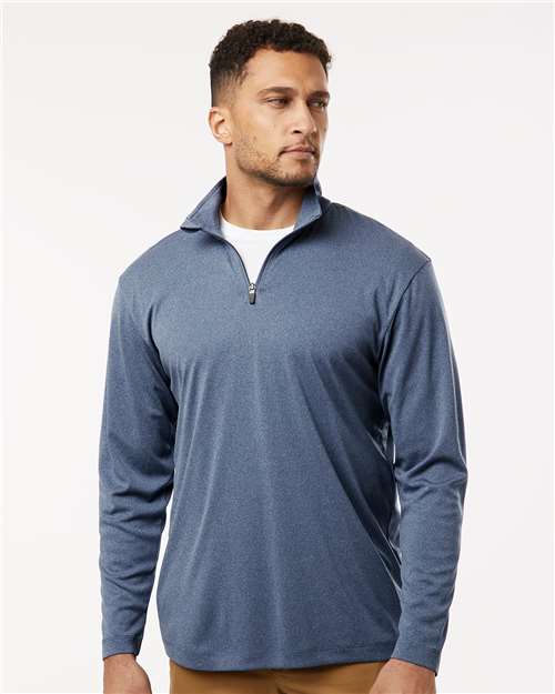 AllPro Men's Pro - Lock Performance Quarter - Zip Pullover - AllPro 41870 Heather Navy XS