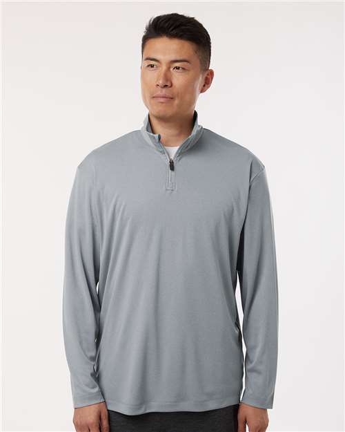 AllPro Men's Pro - Lock Performance Quarter - Zip Pullover - AllPro 41870 Heather Steel XS