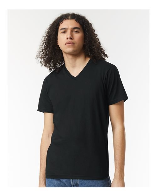 American Apparel Unisex CVC V - Neck Tee - American Apparel 2006CVC Black S