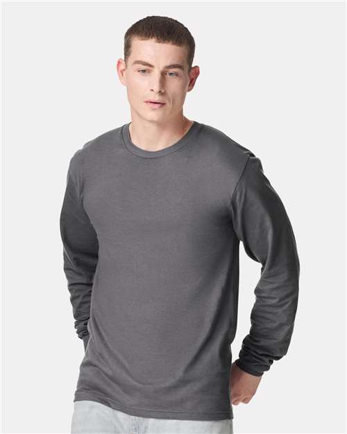 American Apparel Unisex Fine Jersey Long Sleeve Tee - American Apparel 2007 Asphalt S