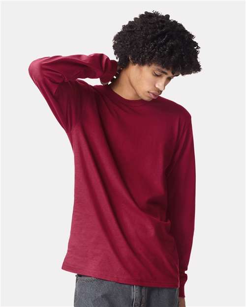 American Apparel Unisex Fine Jersey Long Sleeve Tee - American Apparel 2007 Cranberry S
