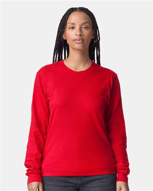 American Apparel Unisex Fine Jersey Long Sleeve Tee - American Apparel 2007 Red S