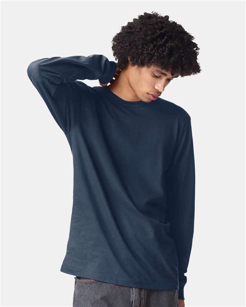 American Apparel Unisex Fine Jersey Long Sleeve Tee - American Apparel 2007 Sea Blue S