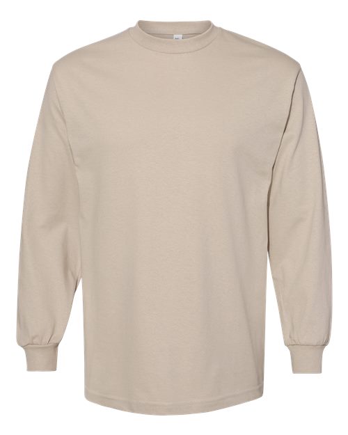 American Apparel Unisex Heavyweight Cotton Long Sleeve Tee - American Apparel 1304 Sand S