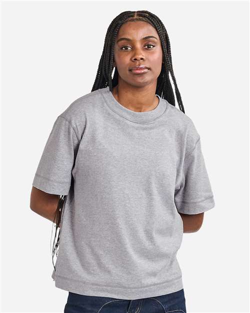 American Apparel Unisex Heavyweight Cotton Mid - Length Tee - American Apparel 13ML0 Heather Grey S